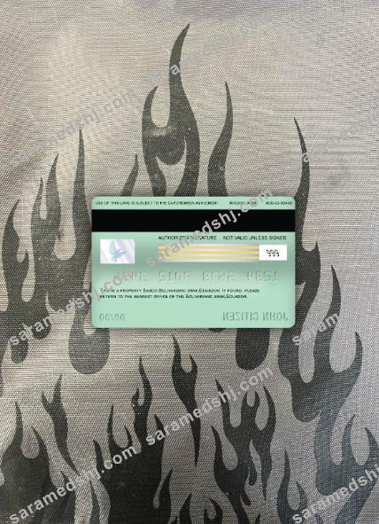Ecuador Banco Bolivariano bank visa signature card photolook back